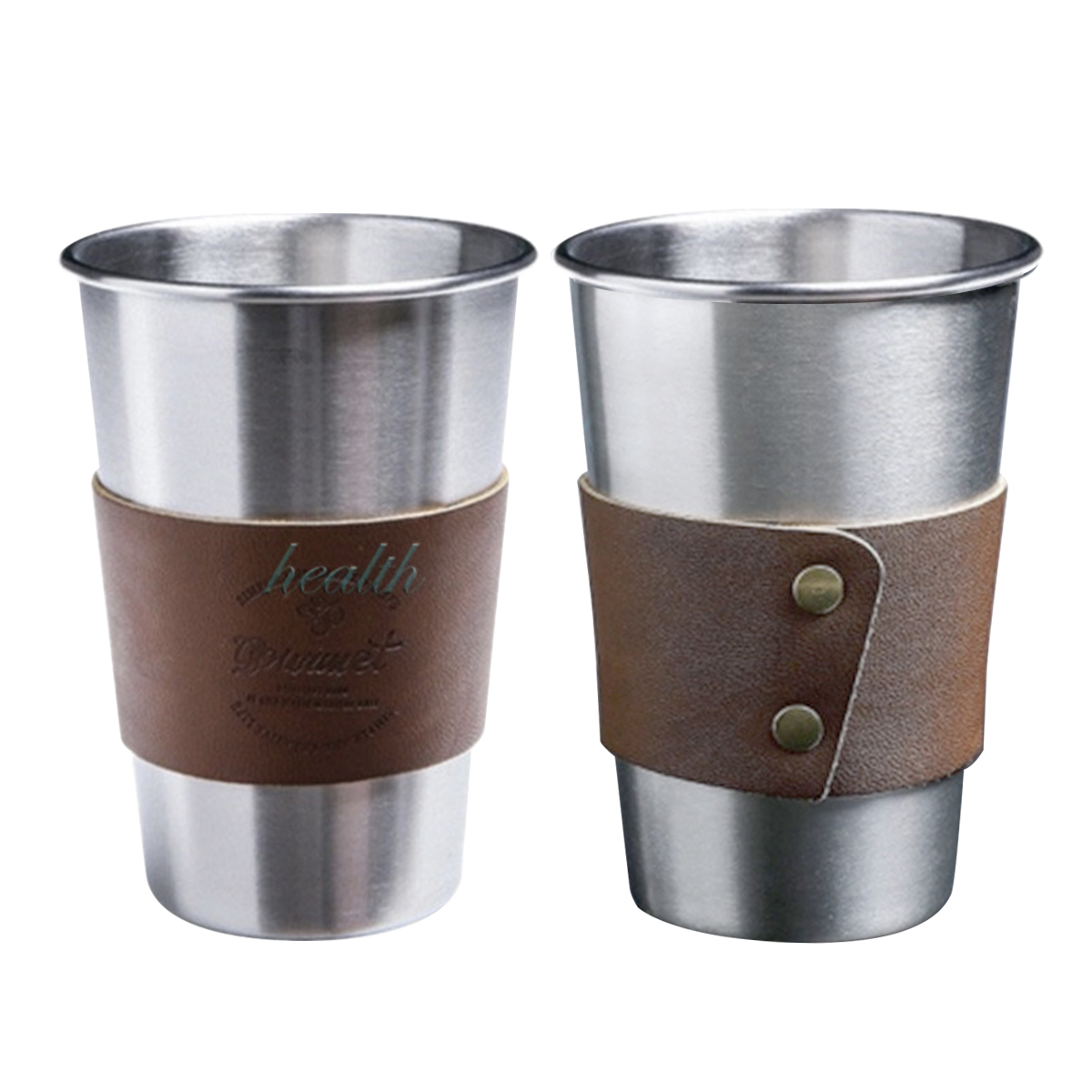 Stainless Steel Cup with PU Leather Sleeve